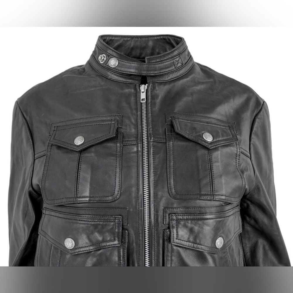 R13 Shrunken Biker Leather Jacket with Front Pockets, STILL FULL PRICE ELSEWHERE - Picture 8 of 8